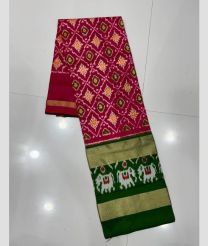 Pink and Green kanchi lehengas with all over pochampally ikkat design