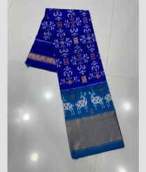 Royal Blue and Blue kanchi lehengas with all over pochampally ikkat design