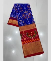 Royal Blue and Brown kanchi lehengas with all over pochampally ikkat design
