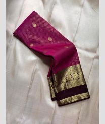 Magenta and Dark Chocolate kanchi pattu sarees with All over Checks and Buttas design