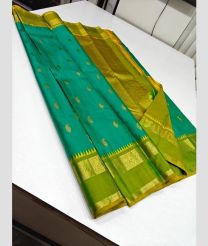 Elf Green and Lite Parrot Green kanchi pattu sarees with Double Border design