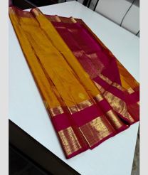 Orange and Pink kanchi pattu sarees with Double Border design