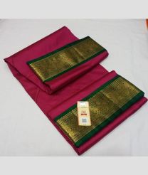 Crimson and Green kanchi pattu sarees with Kanchi Border design