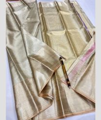Lite Brown and Golden kanchi pattu sarees with All over Jari design