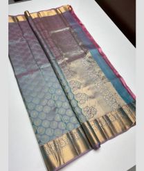 Grey and Golden kanchi pattu sarees with All over Jari design