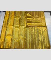 Acid Green and Golden kanchi pattu sarees with Plain design