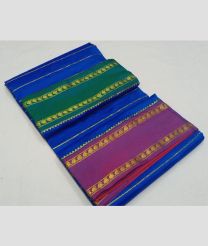 Royal Blue and Magenta kanchi pattu sarees with All over Lines design