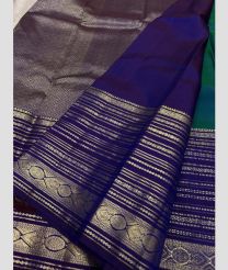 Cyan Blue and Purple kanchi pattu sarees with Kanchi Border design