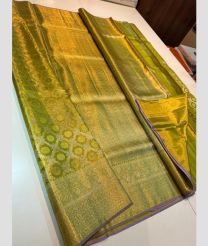 Green and Gey kanchi pattu sarees with All over design