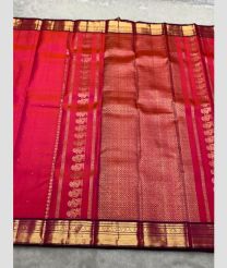 Crimson and Dark Chocolate kanchi pattu sarees with Kanchi Border design