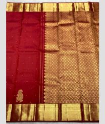 Red and Golden kanchi pattu sarees with Kanchi Border design