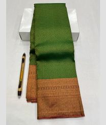 Green and Brown kanchi pattu sarees with All over Jari design