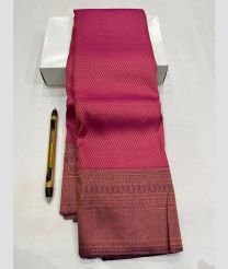 Pink and Brown kanchi pattu sarees with All over Jari design