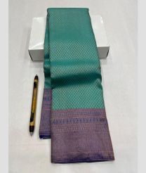 Turquoise and Navy blue kanchi pattu sarees with All over Jari design