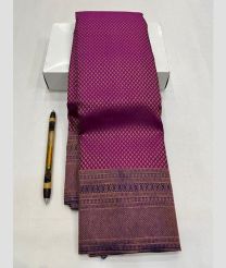 Magenta and Navy Blue kanchi pattu sarees with All over Jari design