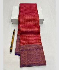 Red and Purple kanchi pattu sarees with All over Jari design