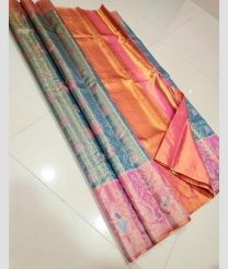 Sky Blue and Baby Pink kanchi pattu sarees with All over design