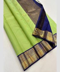 Lite Green and Navy blue kanchi pattu sarees with Kanchi Border design