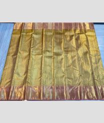 Golden and Baby Pink kanchi pattu sarees with All over Jari design
