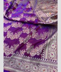 Magenta and Silver kanchi pattu sarees with All over Meenakari design