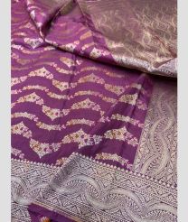 Dull Magenta and Silver kanchi pattu sarees with All over Meenakari design