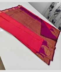 Pink and Magenta kanchi pattu sarees with Turning Border design