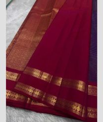 Crimson and Navy blue kanchi pattu sarees with Kanchi Border design