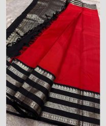 Crimson and Black kanchi pattu sarees with Kanchi Border design
