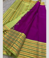 Pista and Magenta kanchi pattu sarees with Kanchi Border design