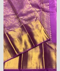 Tulip Pink and Golden kanchi pattu sarees with All over Jari design