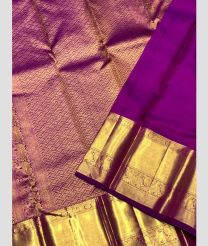 Copper and Magenta kanchi pattu sarees with All over Jari design
