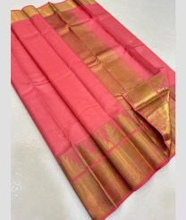 Bean Red and Golden kanchi pattu sarees with Temple Border design