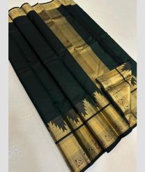 Black and Golden kanchi pattu sarees with Temple Border design