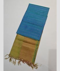Blue and Lite Green kanchi pattu sarees with All over Buttas design