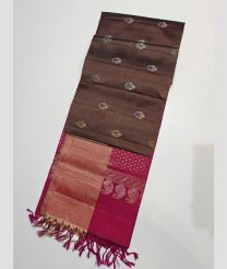Coffeen and Pink kanchi pattu sarees with All over Buttas design