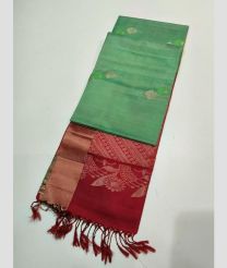 Fern Green and Red kanchi pattu sarees with All over Buttas design