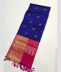 Royal Blue and Pink kanchi pattu sarees with All over Buttas design