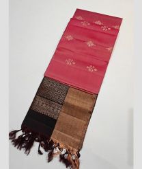 Pink and Black kanchi pattu sarees with All over Buttas design