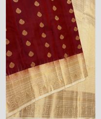 Crimson and Cream kanchi pattu sarees with Kanchi Border design