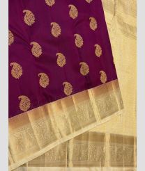 Magenta and Cream kanchi pattu sarees with Kanchi Border design
