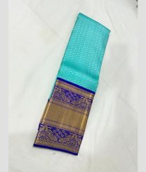 Turquoise and Royal Blue kanchi pattu sarees with All over design