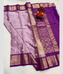 light purple and purple colour kanchi pattu sarees with All over Buttas design