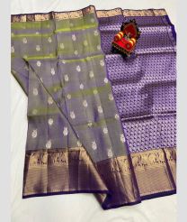 purple colour kanchi pattu sarees with All over design