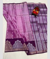 silver and pink colour kanchi pattu sarees with All over design