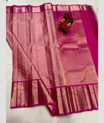 magenta colour kanchi pattu sarees with All over Buttas design