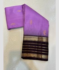 purple colour kanchi pattu sarees with All over Buttas design