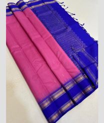 pink colour kanchi pattu sarees with All over Buttas design