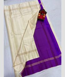 gray and purpel colour kanchi pattu sarees with Plain design