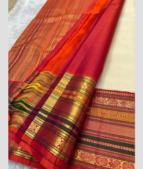 pink and magenta red colour kanchi pattu sarees with All over Buttas design