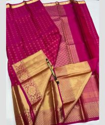 purple colour kanchi pattu sarees with All over Buttas design